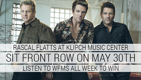 Rascal Flatts is coming to Klipsch Music Center and you can sit Front Row!